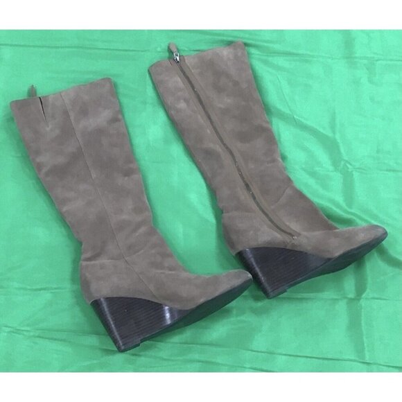 Womans Franco Sarto Brown Tall Wedge Boots Size 11 - Picture 1 of 3